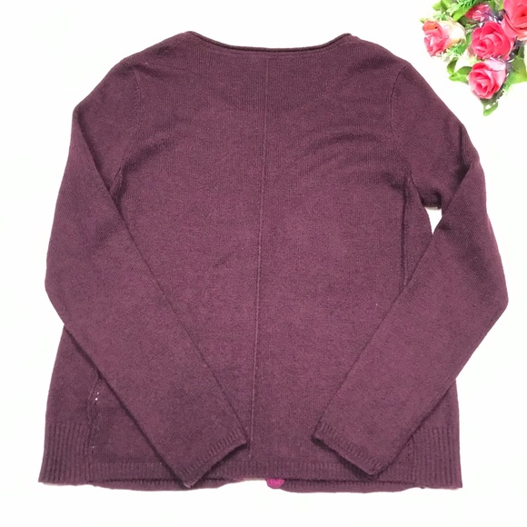 WHITE STUFF Burgundy Button Up Cardigan Sweater Size 12 - Picture 2 of 9